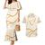 Aloha Lei Mikioi Couples Matching Mermaid Dress and Hawaiian Shirt Gold Polynesian Tribal Tatau Pattern