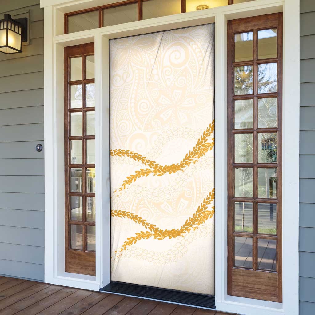 Aloha Lei Mikioi Door Cover Gold Polynesian Tribal Tatau Pattern - Polynesian Pride