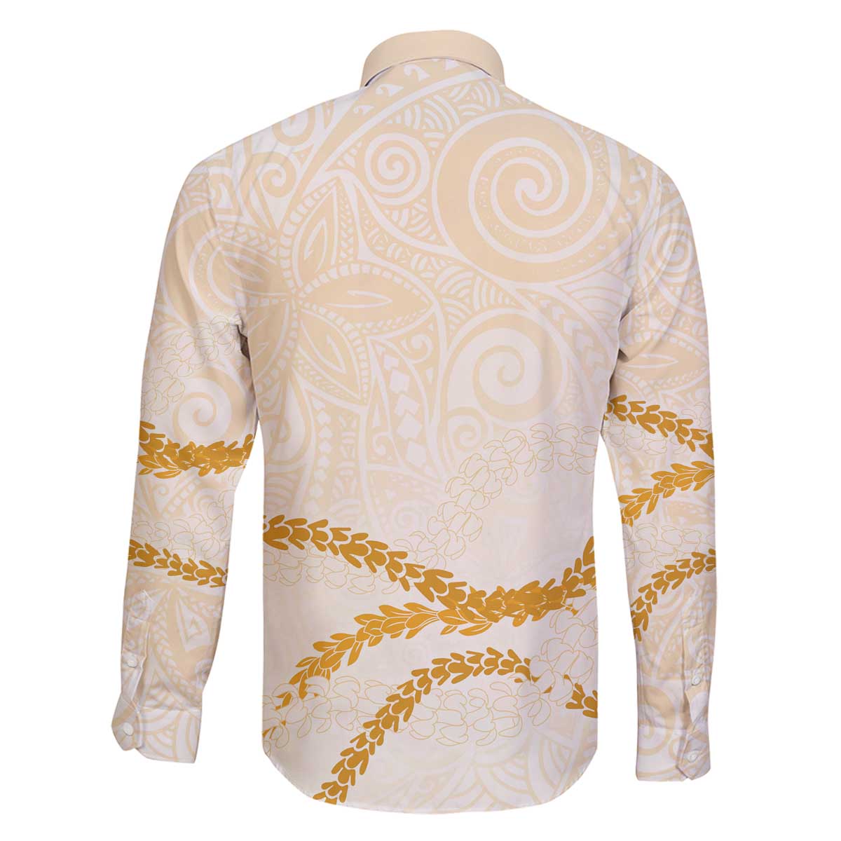 Aloha Lei Mikioi Family Matching Off The Shoulder Long Sleeve Dress and Hawaiian Shirt Gold Polynesian Tribal Tatau Pattern