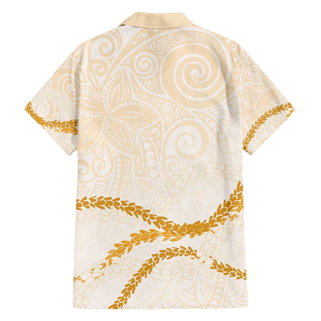 Aloha Lei Mikioi Family Matching Puletasi and Hawaiian Shirt Gold Polynesian Tribal Tatau Pattern