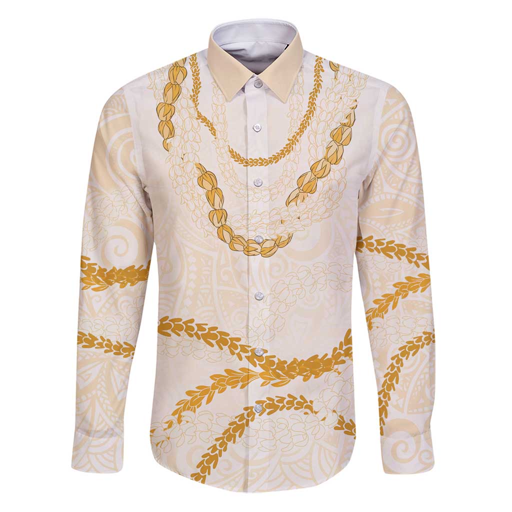 Aloha Lei Mikioi Family Matching Puletasi and Hawaiian Shirt Gold Polynesian Tribal Tatau Pattern