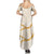 Aloha Lei Mikioi Family Matching Summer Maxi Dress and Hawaiian Shirt Gold Polynesian Tribal Tatau Pattern