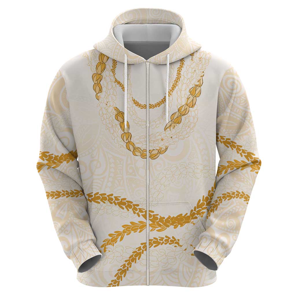 Aloha Lei Mikioi Hoodie Gold Polynesian Tribal Tatau Pattern