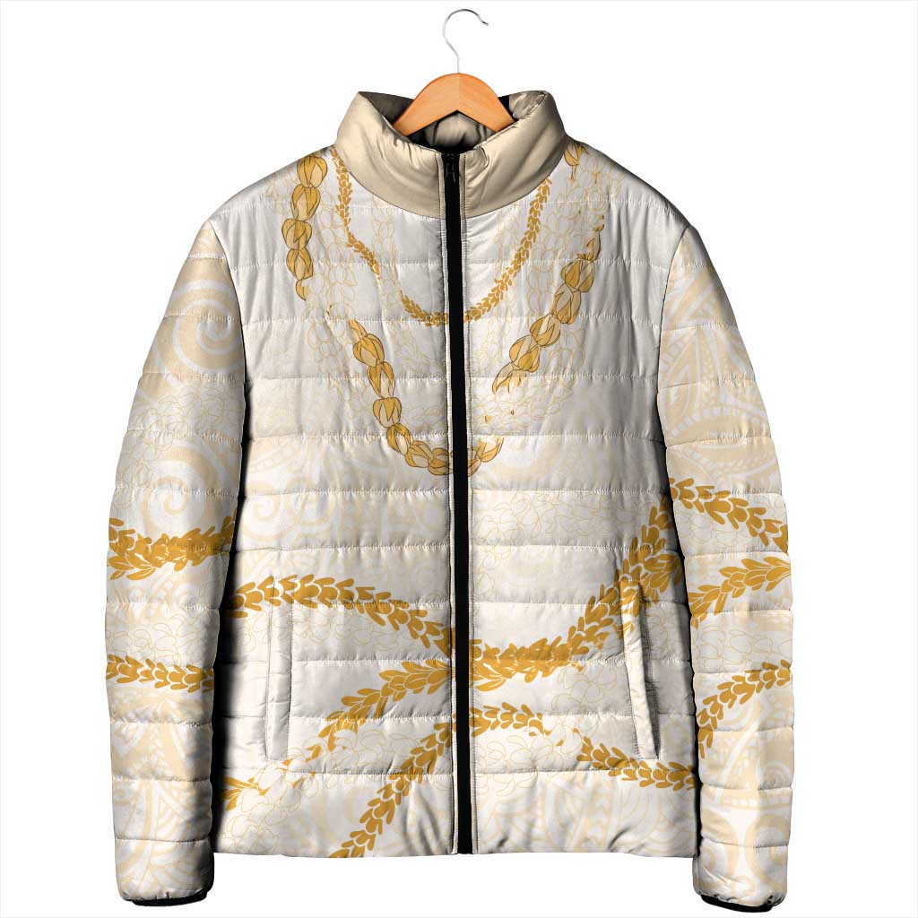 Aloha Lei Mikioi Padded Jacket Gold Polynesian Tribal Tatau Pattern - Polynesian Pride