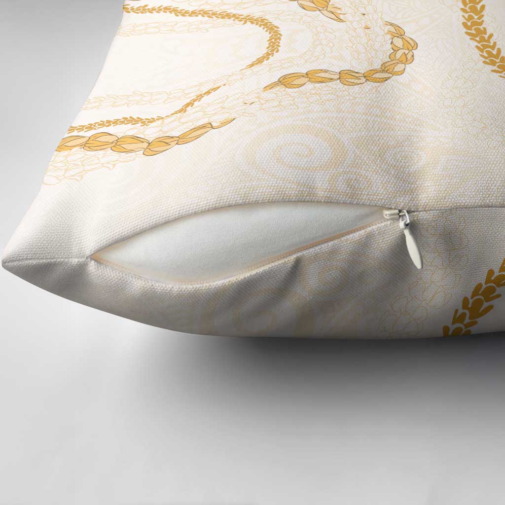 Aloha Lei Mikioi Pillow Cover Gold Polynesian Tribal Tatau Pattern - Polynesian Pride