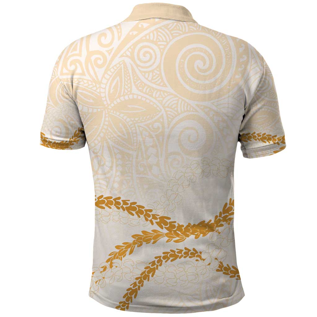 Aloha Lei Mikioi Polo Shirt Gold Polynesian Tribal Tatau Pattern LT9 - Polynesian Pride