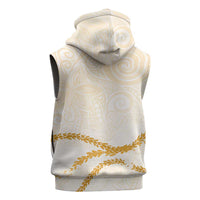 Aloha Lei Mikioi Sleeveless Hoodie Gold Polynesian Tribal Tatau Pattern - Polynesian Pride