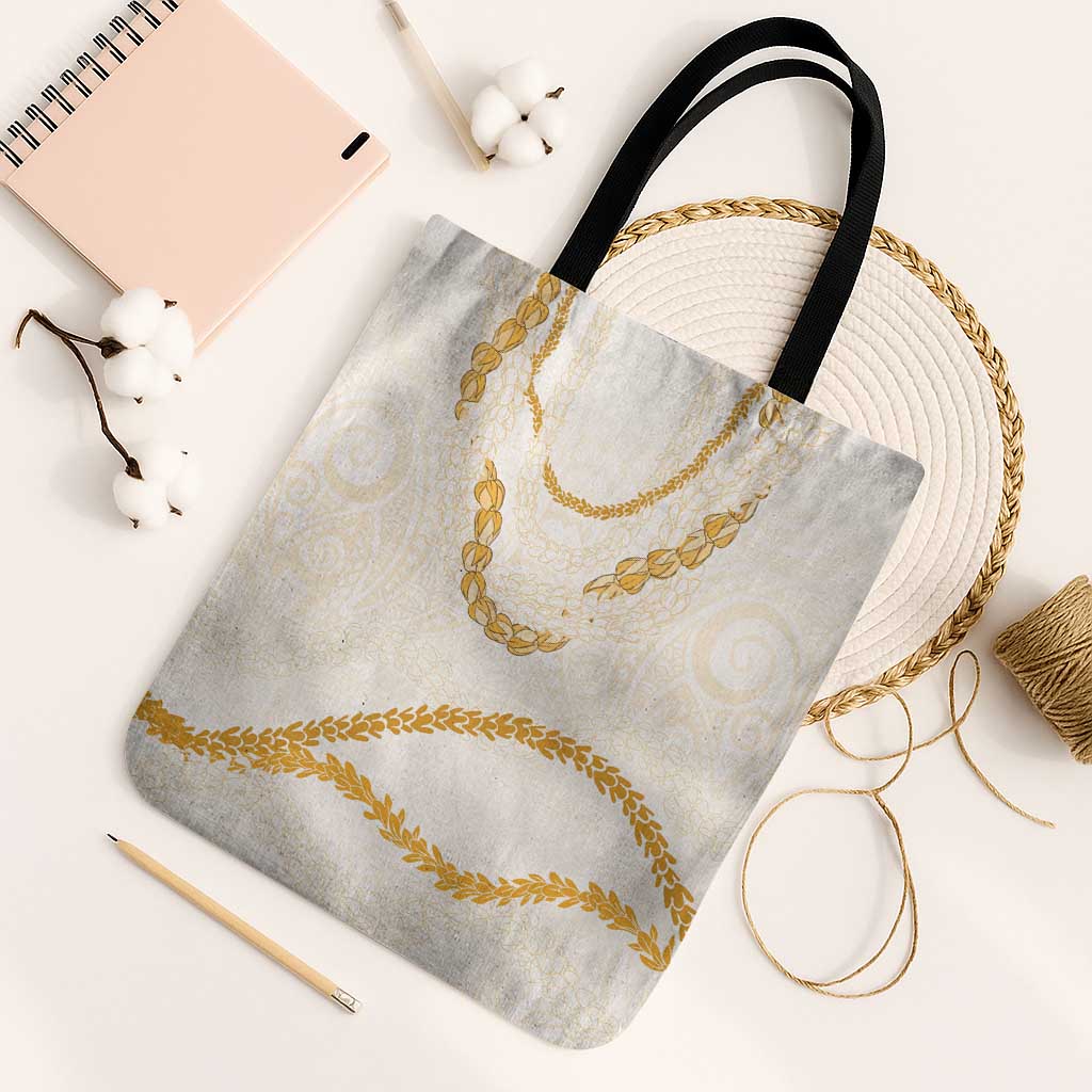Aloha Lei Mikioi Tote Bag Gold Polynesian Tribal Tatau Pattern - Polynesian Pride