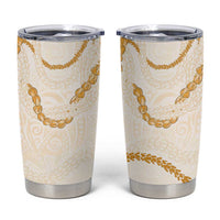 Aloha Lei Mikioi Tumbler Cup Gold Polynesian Tribal Tatau Pattern