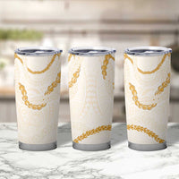Aloha Lei Mikioi Tumbler Cup Gold Polynesian Tribal Tatau Pattern