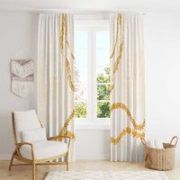 Aloha Lei Mikioi Window Curtain Gold Polynesian Tribal Tatau Pattern