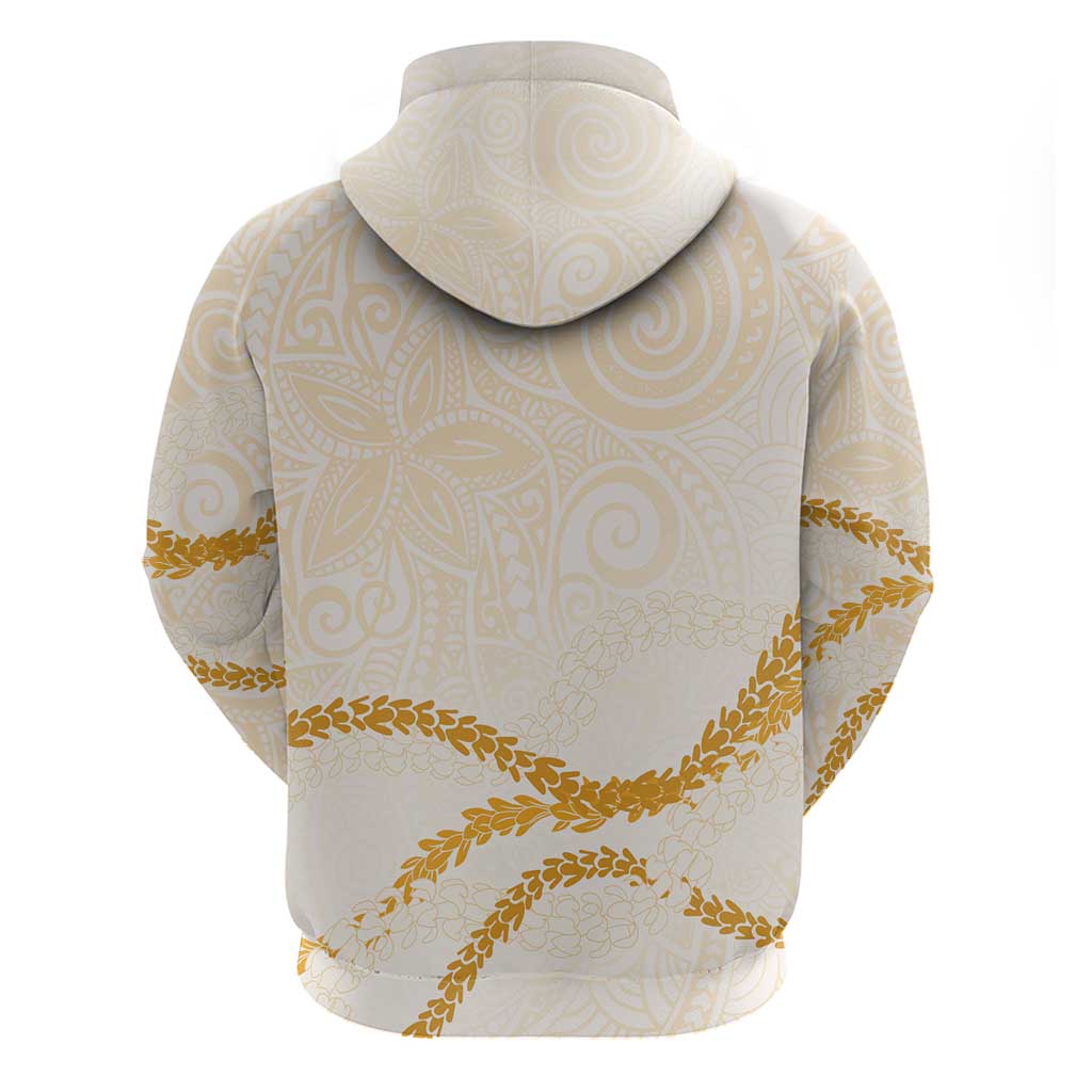 Aloha Lei Mikioi Zip Hoodie Gold Polynesian Tribal Tatau Pattern