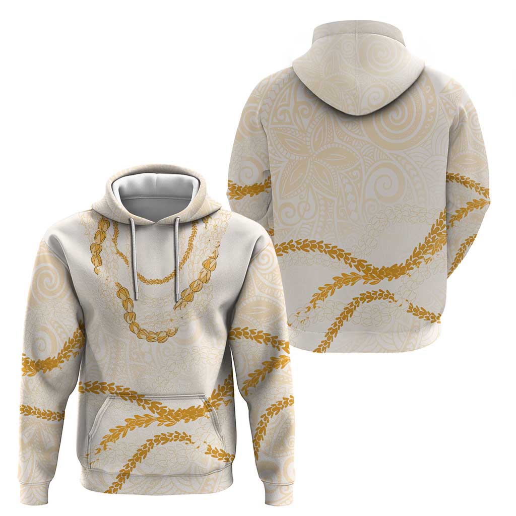 Aloha Lei Mikioi Zip Hoodie Gold Polynesian Tribal Tatau Pattern