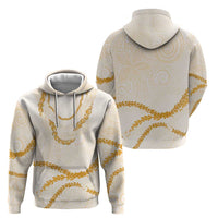 Aloha Lei Mikioi Zip Hoodie Gold Polynesian Tribal Tatau Pattern