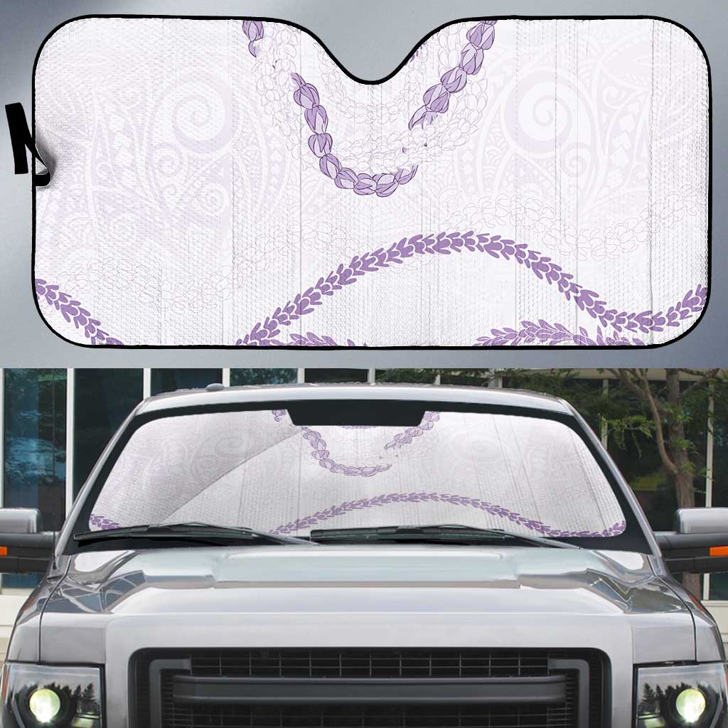 Aloha Lei Mikioi Auto Sun Shade Purple Polynesian Tribal Tatau Pattern - Polynesian Pride