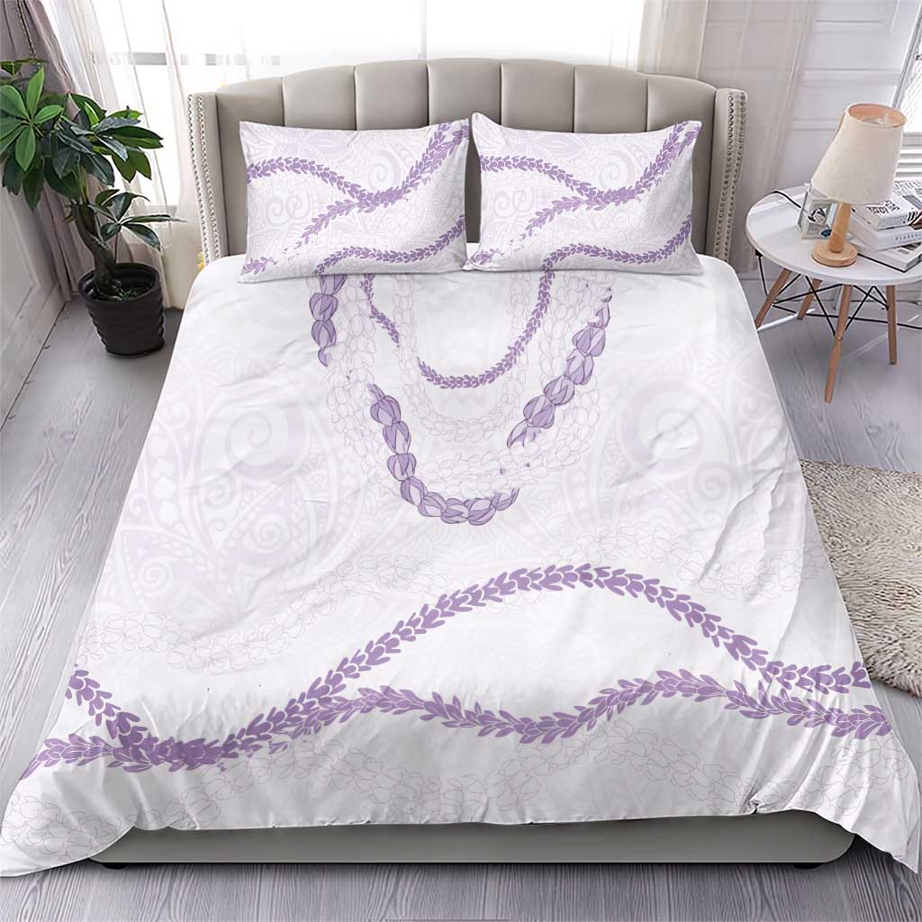 Aloha Lei Mikioi Bedding Set Purple Polynesian Tribal Tatau Pattern