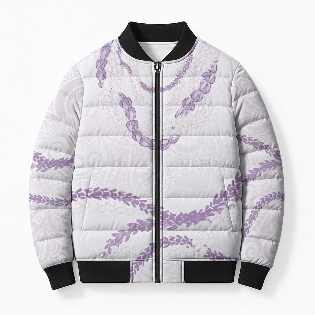 Aloha Lei Mikioi Bomber Puffer Jacket Purple Polynesian Tribal Tatau Pattern - Polynesian Pride