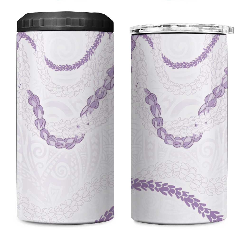 Aloha Lei Mikioi 4 in 1 Can Cooler Tumbler Purple Polynesian Tribal Tatau Pattern