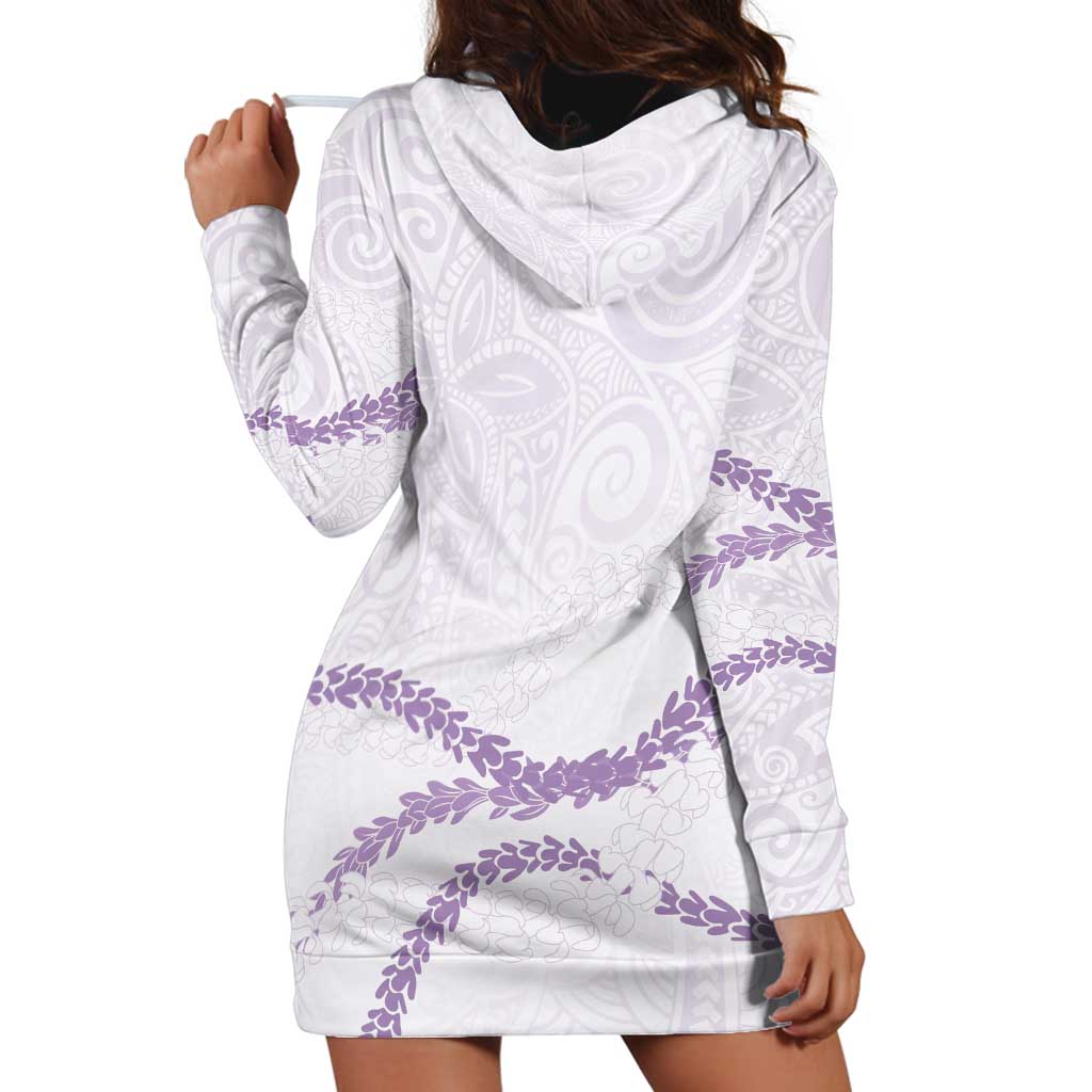 Aloha Lei Mikioi Hoodie Dress Purple Polynesian Tribal Tatau Pattern