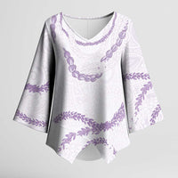 Aloha Lei Mikioi Kimono Sleeve Blouse Purple Polynesian Tribal Tatau Pattern - Polynesian Pride