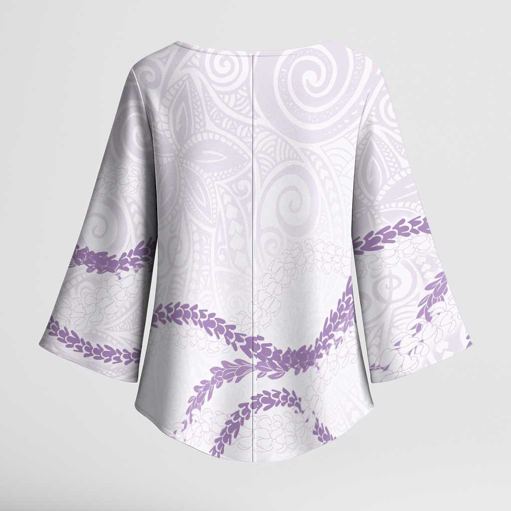 Aloha Lei Mikioi Kimono Sleeve Blouse Purple Polynesian Tribal Tatau Pattern - Polynesian Pride