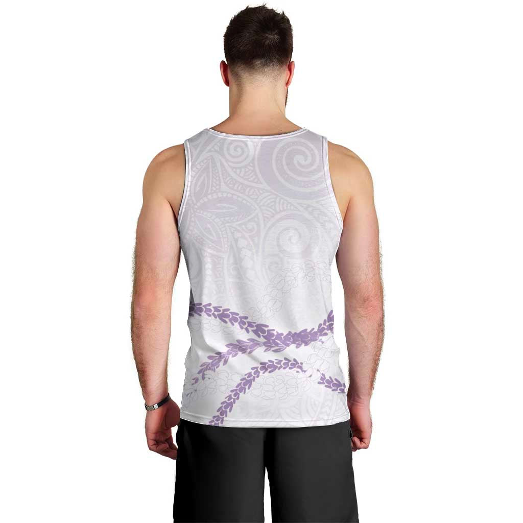 Aloha Lei Mikioi Men Tank Top Purple Polynesian Tribal Tatau Pattern