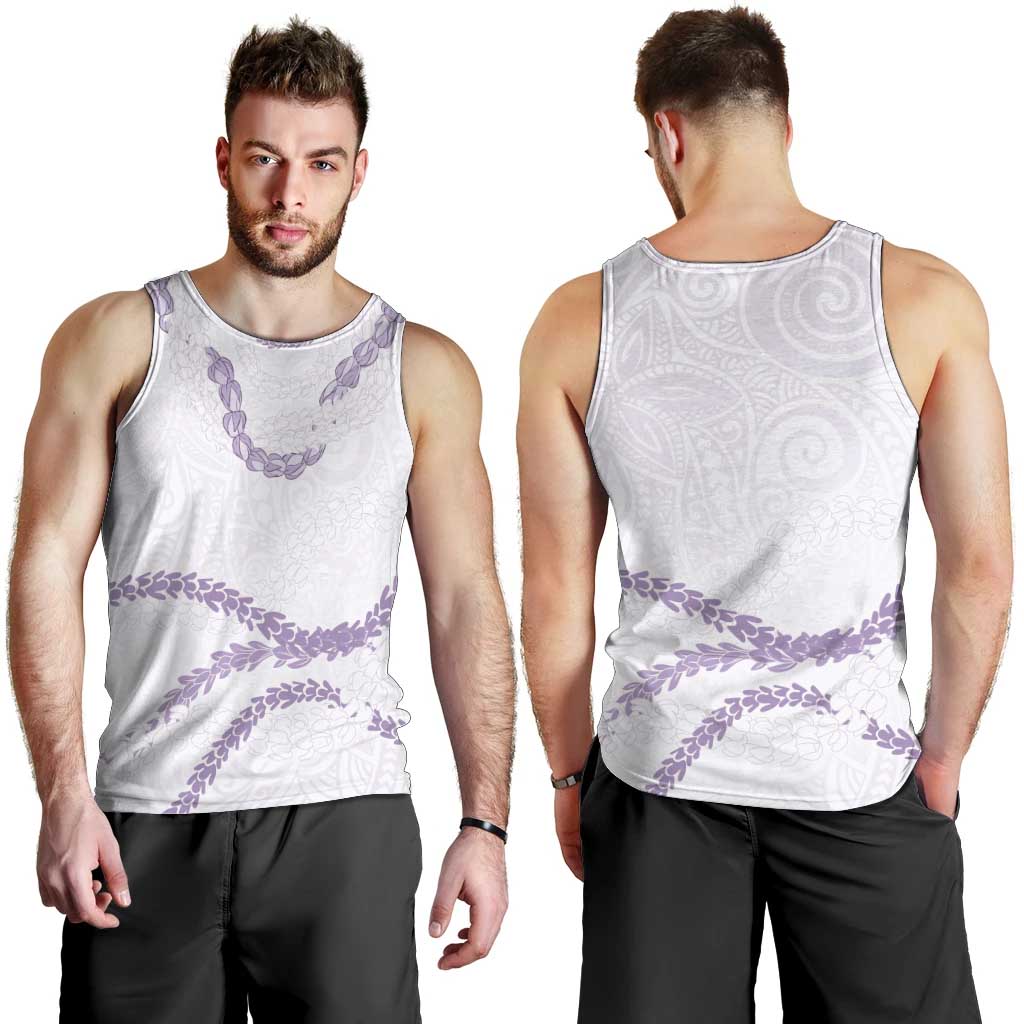 Aloha Lei Mikioi Men Tank Top Purple Polynesian Tribal Tatau Pattern