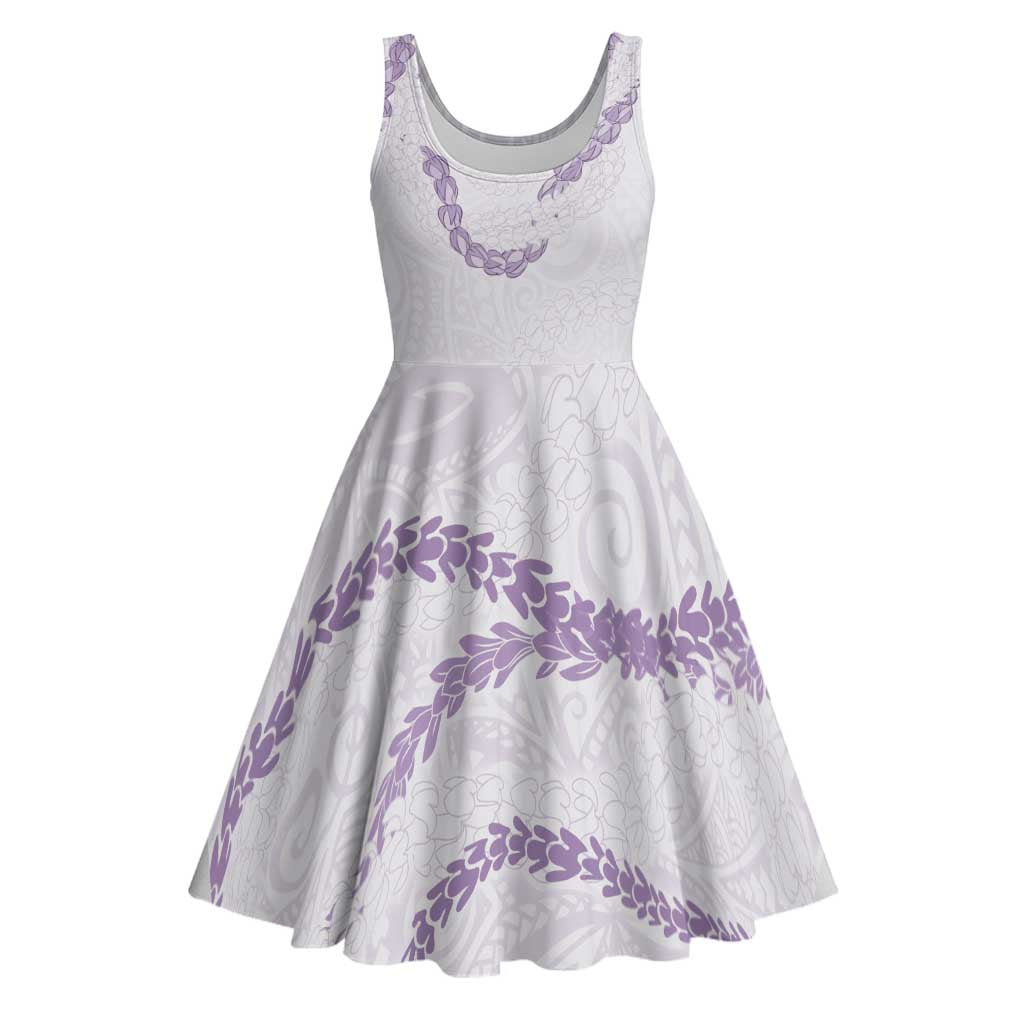 Aloha Lei Mikioi Midi Dress Purple Polynesian Tribal Tatau Pattern - Polynesian Pride