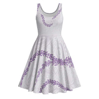 Aloha Lei Mikioi Midi Dress Purple Polynesian Tribal Tatau Pattern - Polynesian Pride