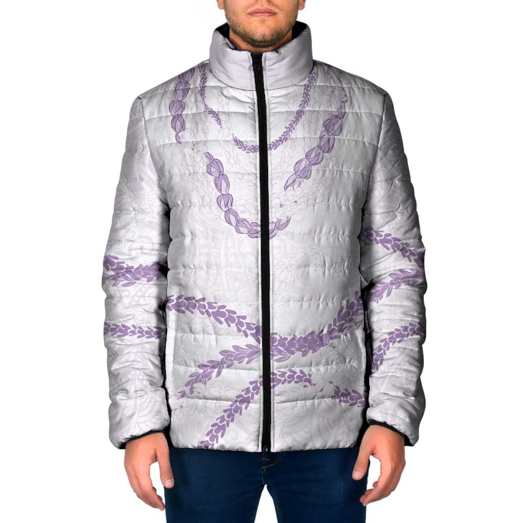 Aloha Lei Mikioi Padded Jacket Purple Polynesian Tribal Tatau Pattern - Polynesian Pride