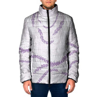 Aloha Lei Mikioi Padded Jacket Purple Polynesian Tribal Tatau Pattern - Polynesian Pride