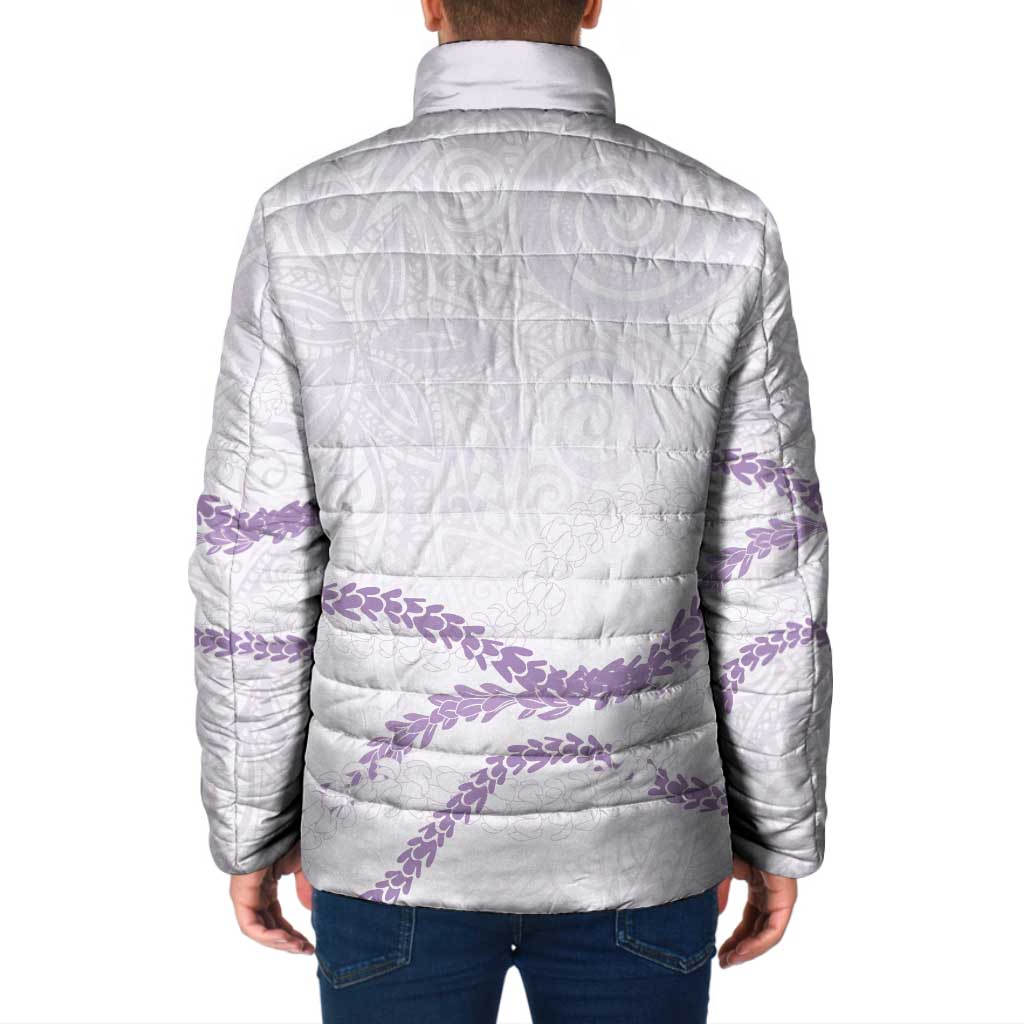Aloha Lei Mikioi Padded Jacket Purple Polynesian Tribal Tatau Pattern - Polynesian Pride
