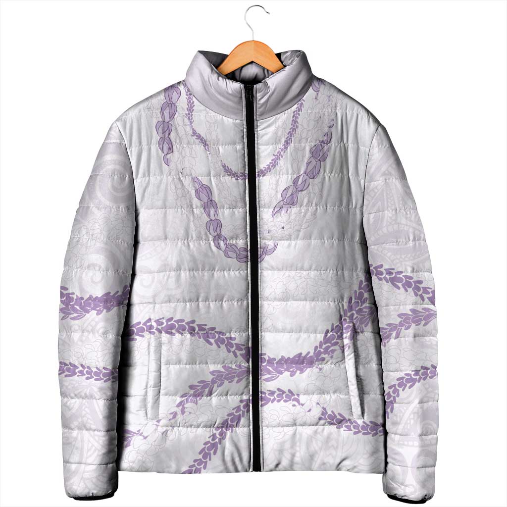 Aloha Lei Mikioi Padded Jacket Purple Polynesian Tribal Tatau Pattern - Polynesian Pride
