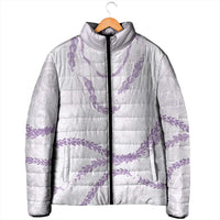 Aloha Lei Mikioi Padded Jacket Purple Polynesian Tribal Tatau Pattern - Polynesian Pride