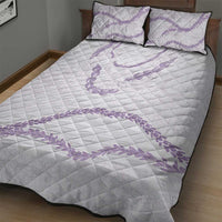 Aloha Lei Mikioi Quilt Bed Set Purple Polynesian Tribal Tatau Pattern