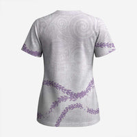 Aloha Lei Mikioi Scrub Top Purple Polynesian Tribal Tatau Pattern - Polynesian Pride