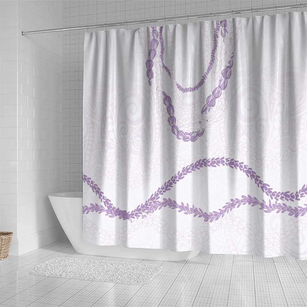 Aloha Lei Mikioi Shower Curtain Purple Polynesian Tribal Tatau Pattern