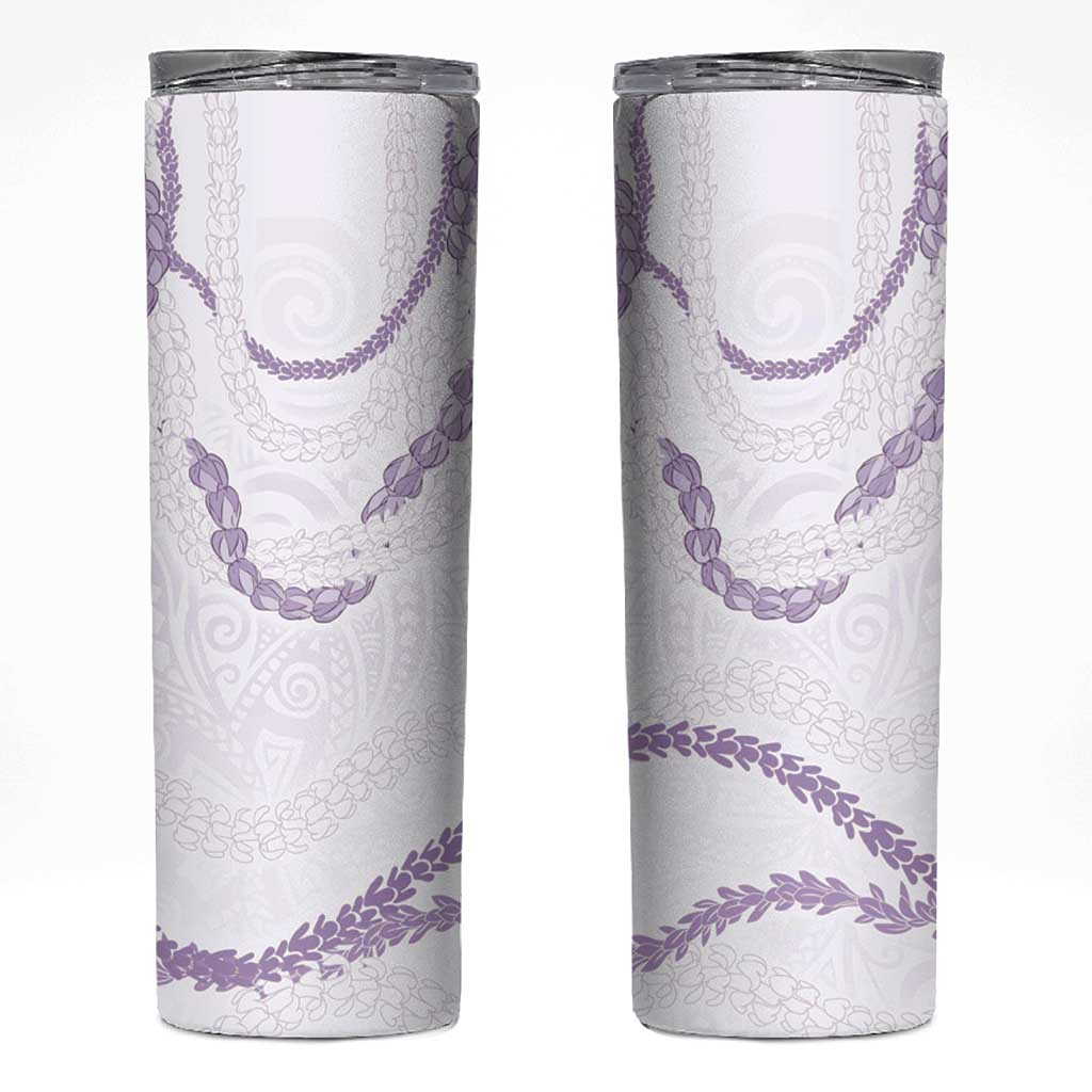 Aloha Lei Mikioi Skinny Tumbler Purple Polynesian Tribal Tatau Pattern