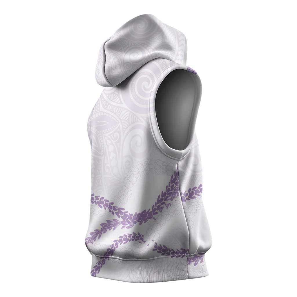 Aloha Lei Mikioi Sleeveless Hoodie Purple Polynesian Tribal Tatau Pattern - Polynesian Pride