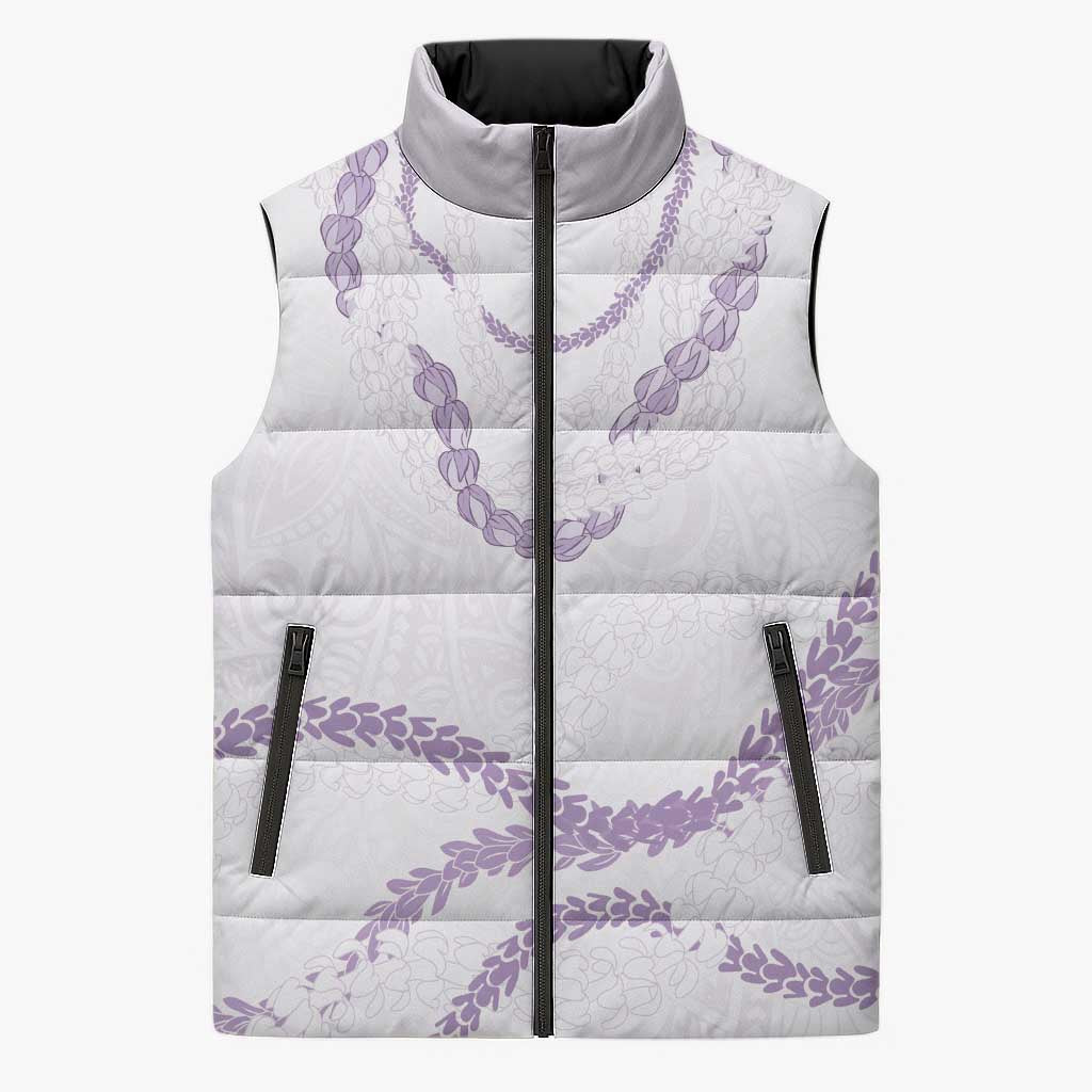 Aloha Lei Mikioi Sleeveless Puffer Jacket Purple Polynesian Tribal Tatau Pattern - Polynesian Pride