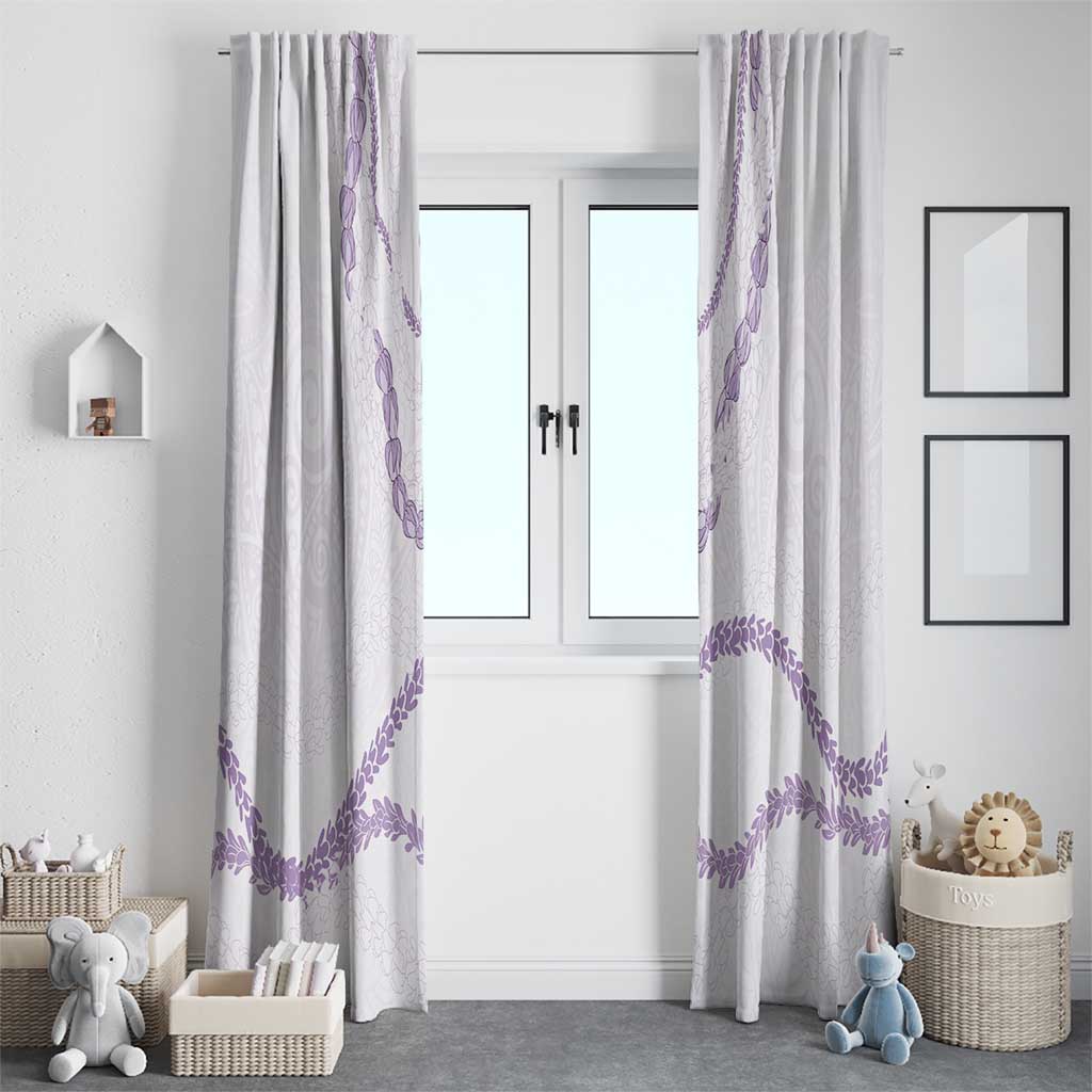 Aloha Lei Mikioi Window Curtain Purple Polynesian Tribal Tatau Pattern