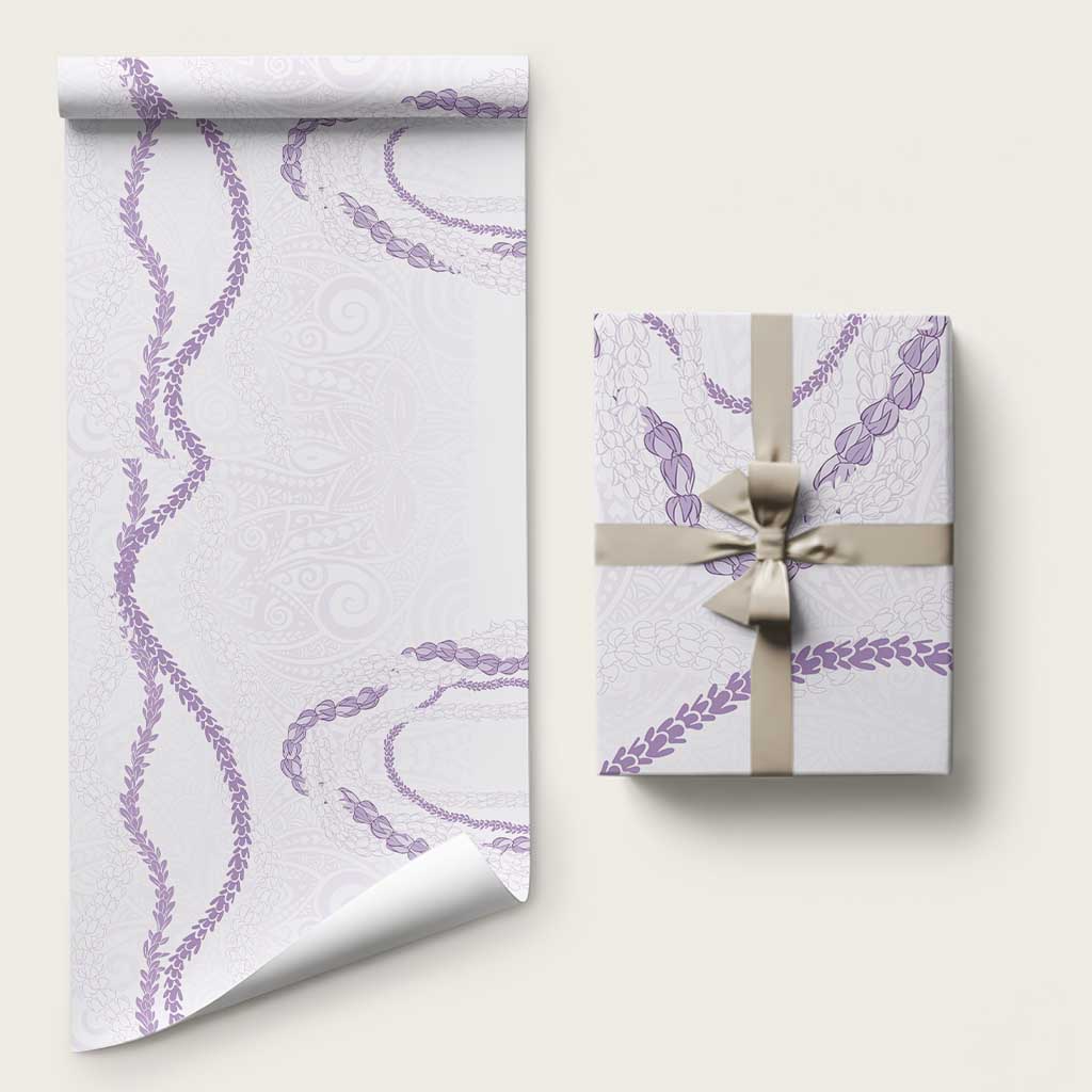 Aloha Lei Mikioi Wrapping Paper Purple Polynesian Tribal Tatau Pattern - Polynesian Pride