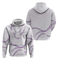 Aloha Lei Mikioi Zip Hoodie Purple Polynesian Tribal Tatau Pattern