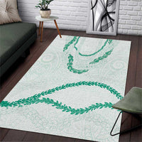 Aloha Lei Mikioi Area Rug Sage Green Polynesian Tribal Tatau Pattern