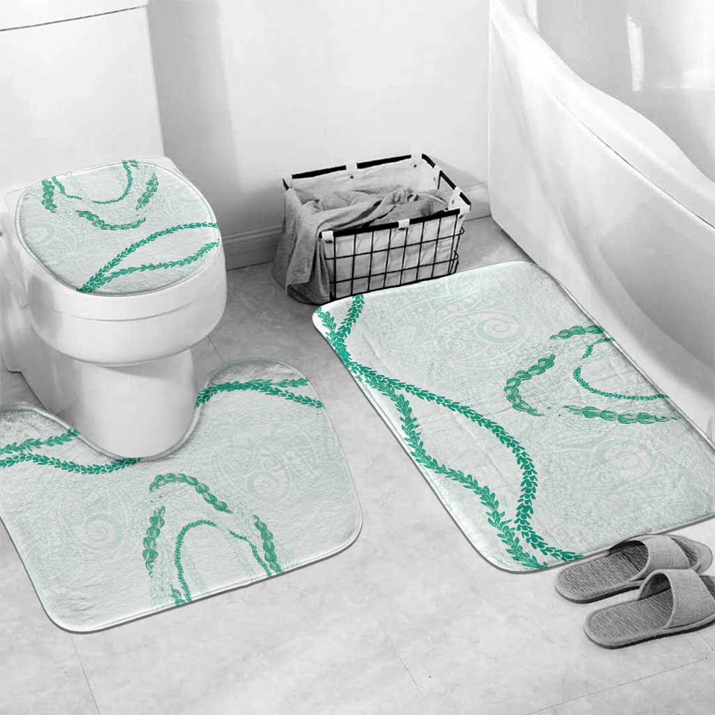 Aloha Lei Mikioi Bathroom Set Sage Green Polynesian Tribal Tatau Pattern - Polynesian Pride