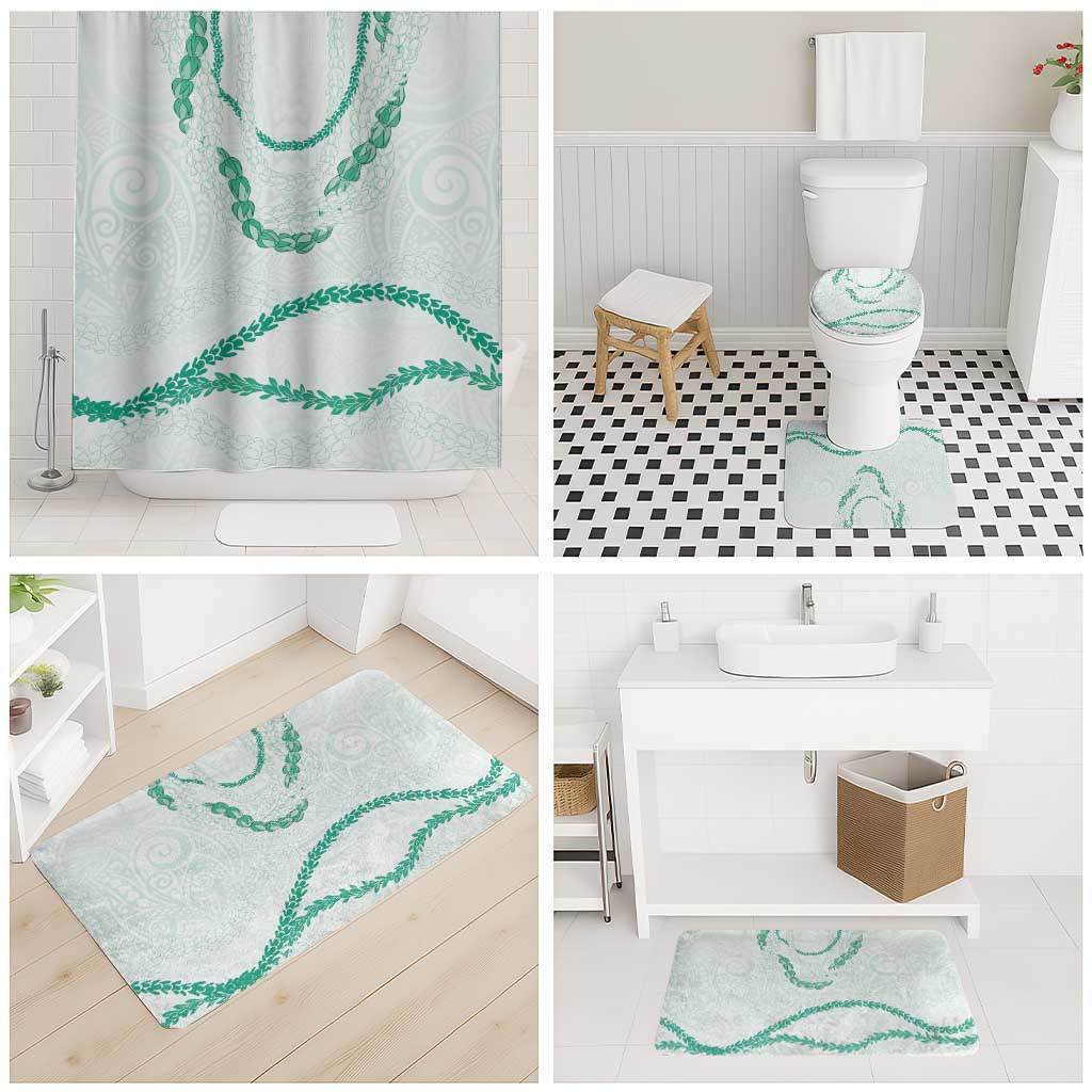 Aloha Lei Mikioi Bathroom Set Sage Green Polynesian Tribal Tatau Pattern - Polynesian Pride