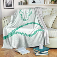 Aloha Lei Mikioi Blanket Sage Green Polynesian Tribal Tatau Pattern