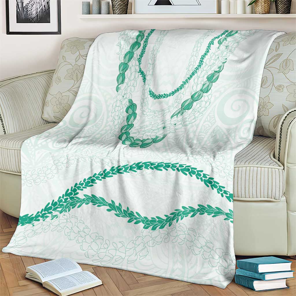Aloha Lei Mikioi Blanket Sage Green Polynesian Tribal Tatau Pattern