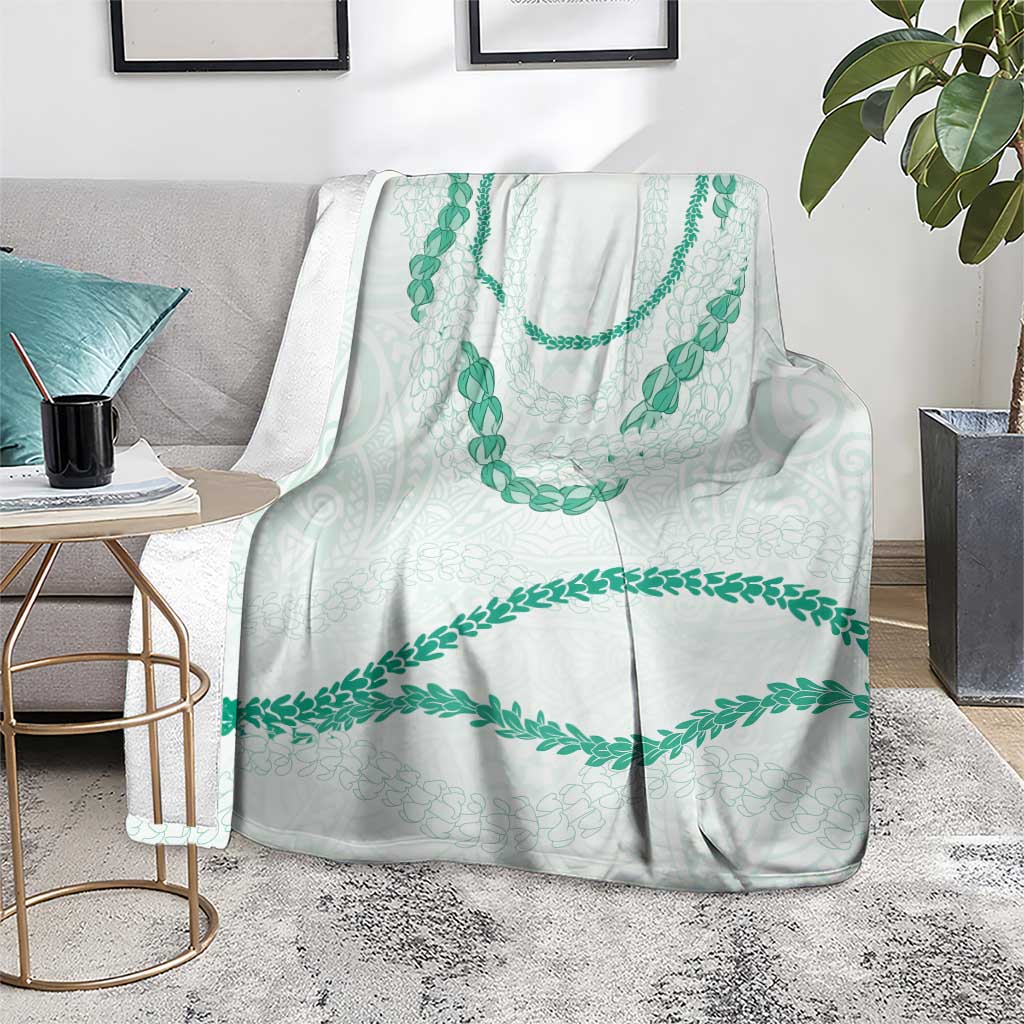 Aloha Lei Mikioi Blanket Sage Green Polynesian Tribal Tatau Pattern