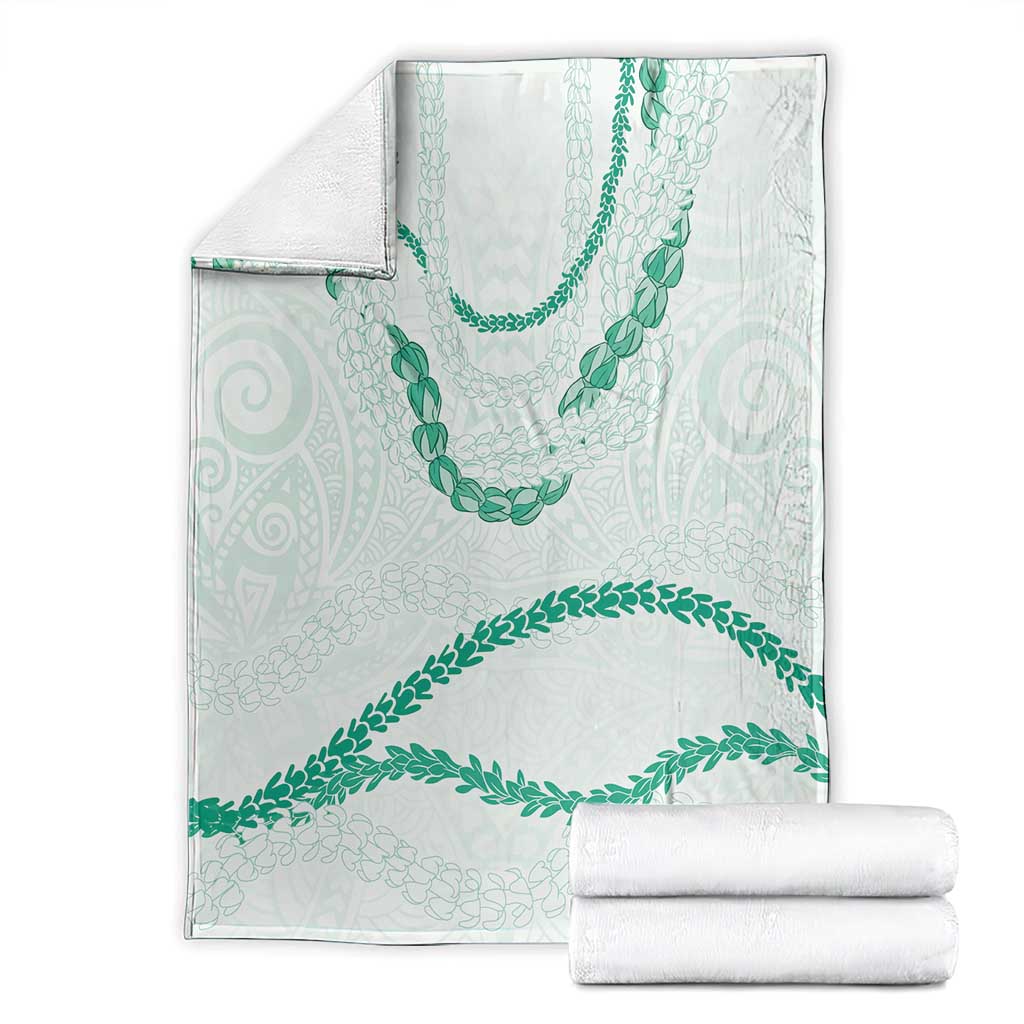 Aloha Lei Mikioi Blanket Sage Green Polynesian Tribal Tatau Pattern